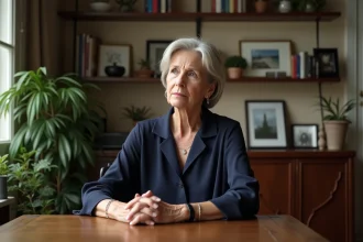 Femme élégante en réflexion dans un intérieur parisien